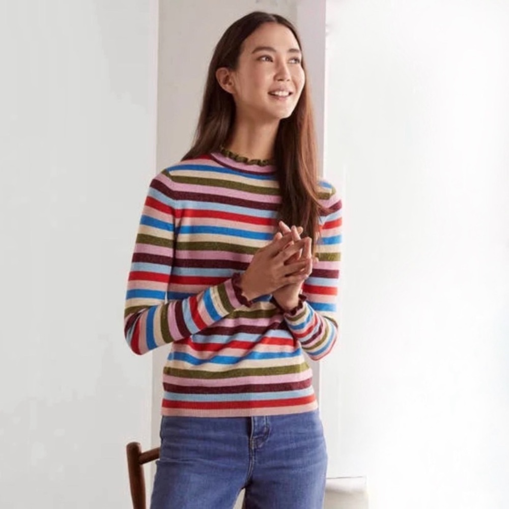 Boden Striped Sparkle Sweater
